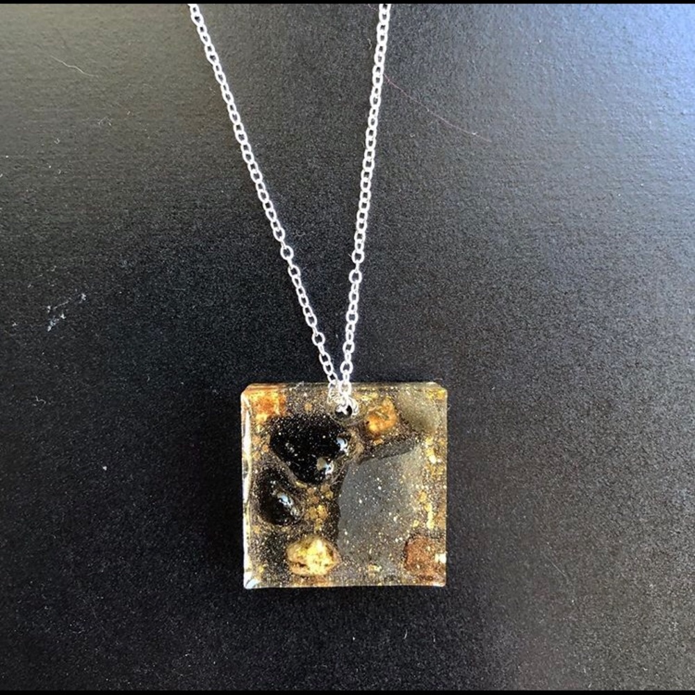 Epoxy Necklace with River Rocks and Pebbles